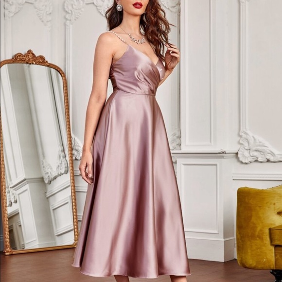 Boho dusty green ink pearls straps dress - Picture 7 of 10